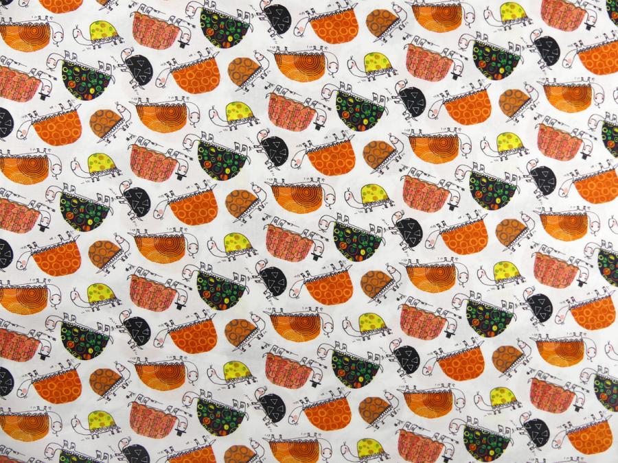 Patchworkstoff Frogtastic Schildkröten orange Turtles